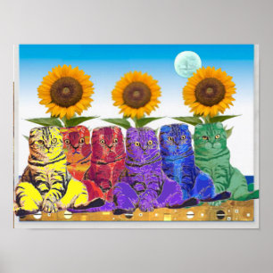 Poster Au-dessus des chats arc-en-ciel pour l'Ukraine