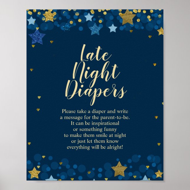 Poster Au-Dessus Du Baby shower De La Lune Marine Diapeur (Devant)