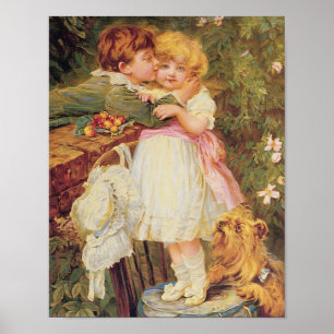 Poster Au-dessus du mur du jardin - Frederick Morgan
