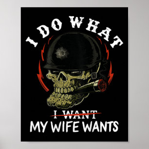 Poster (au dos) Je fais ce que ma femme veut crâne drôle