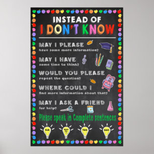 Poster Au lieu de je ne sais pas l'affiche de l'état d'es