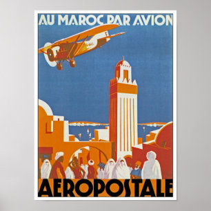Poster Au Maroc Par Avion
