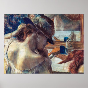 Poster Au miroir   Edgar Degas  