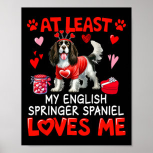 Poster Au Moins Anglais Springer Espagnol Aimer Moi Valen