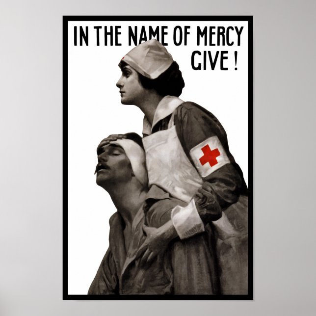Poster Au Nom De Mercy Give - WW1 Redcross (Devant)