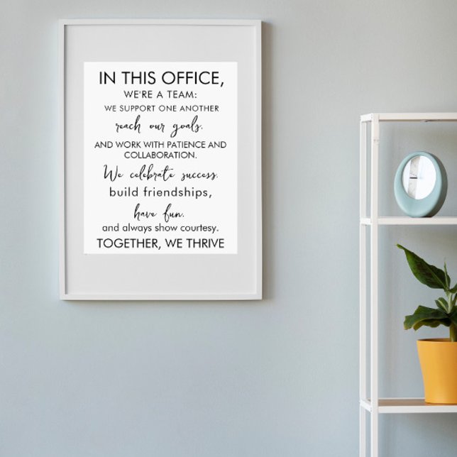 Poster Au sein de ce bureau, nous sommes une équipe - tra (Créateur téléchargé)