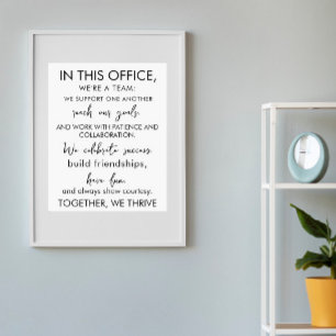 Poster Au sein de ce bureau, nous sommes une équipe - tra