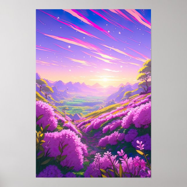 Poster Aube de la Vallée, Anime Art (Devant)