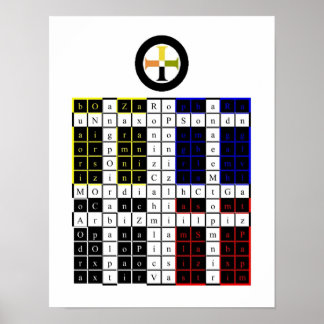 Poster Aube Dorée Enochian Earth Tablet / Watchtower