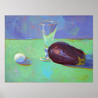 Poster Aubergine et oeuf