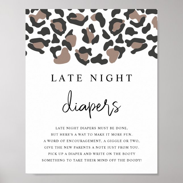 Poster AUBREE Empreinte de léopard Late Night Diapers Jeu (Devant)