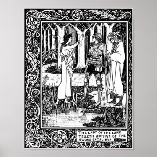 Poster Aubrey Beardsley Illustration pour Lady of the Lak
