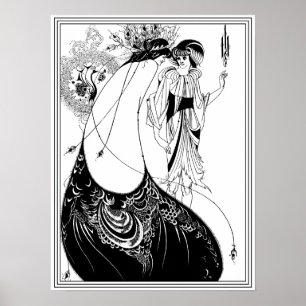 Poster Aubrey Beardsley - la jupe de paon