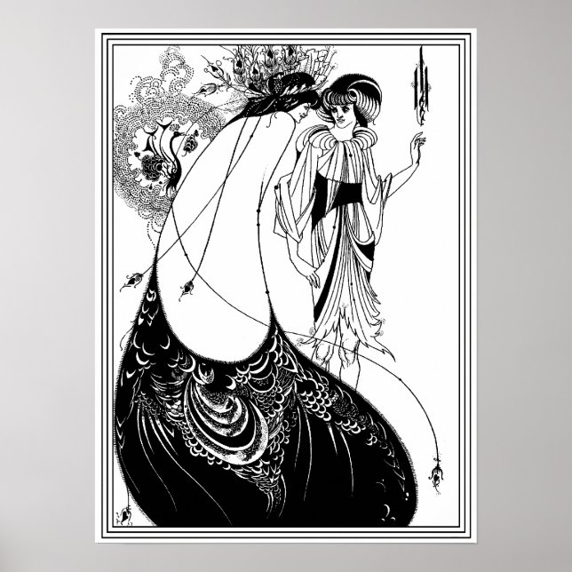 Poster Aubrey Beardsley - La jupe Peacock (Devant)