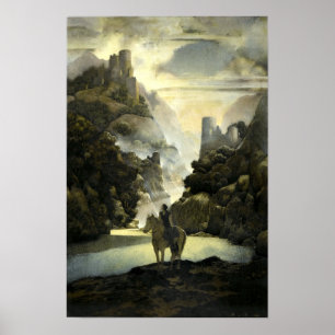 Poster Aucassin cherche Nicolette par Maxfield Parrish