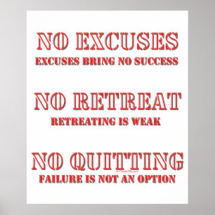 Poster Aucun Excuses.