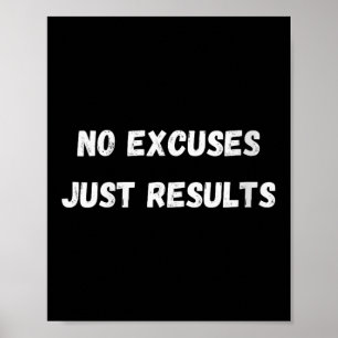 Poster Aucun Excuses, juste des résultats - Bodybuilding 