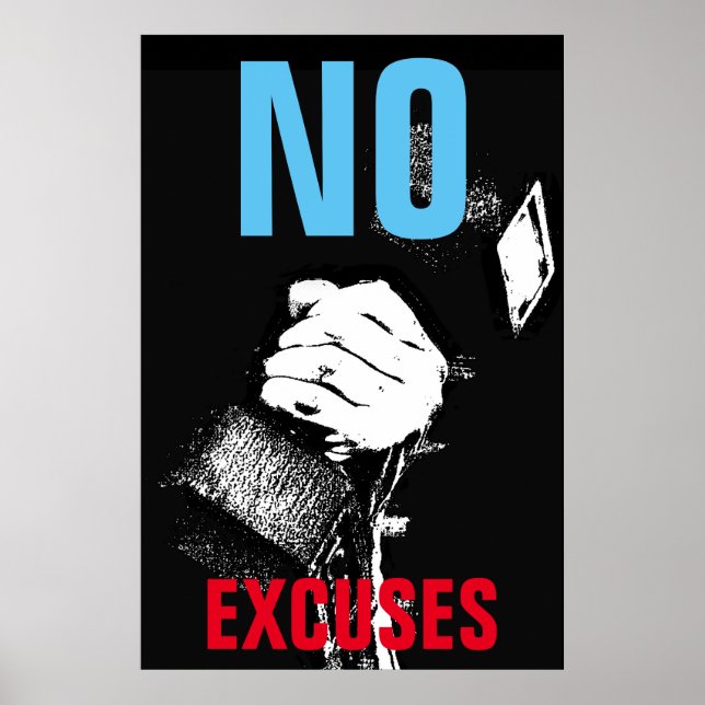 Poster Aucun Excusez Bodybuilding Fitness Pop Art (Devant)