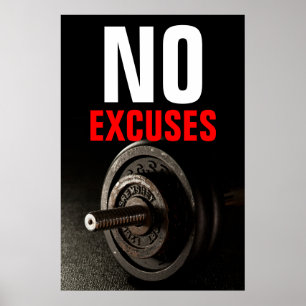 Poster Aucun Excusez Bodybuilding Inspirational Dumbell