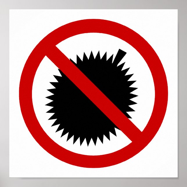Poster AUCUN Fruit Tropical Durian ⚠ signe thaï ⚠ (Devant)