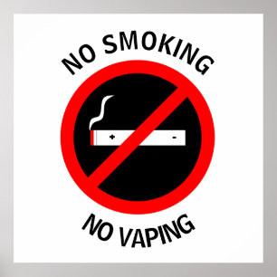 POSTER AUCUN FUMEUR AUCUN SIGNE DE VAPEUR
