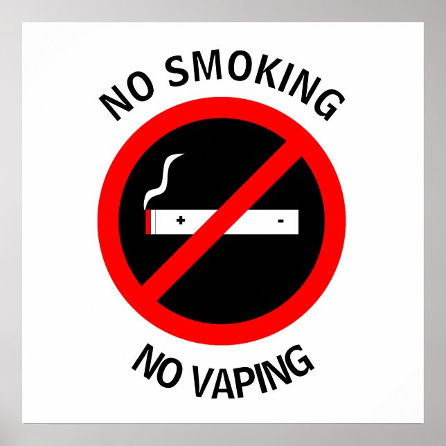 POSTER AUCUN FUMEUR AUCUN SIGNE DE VAPEUR (Devant)