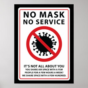 Poster aucun masque aucun service d'air partagé