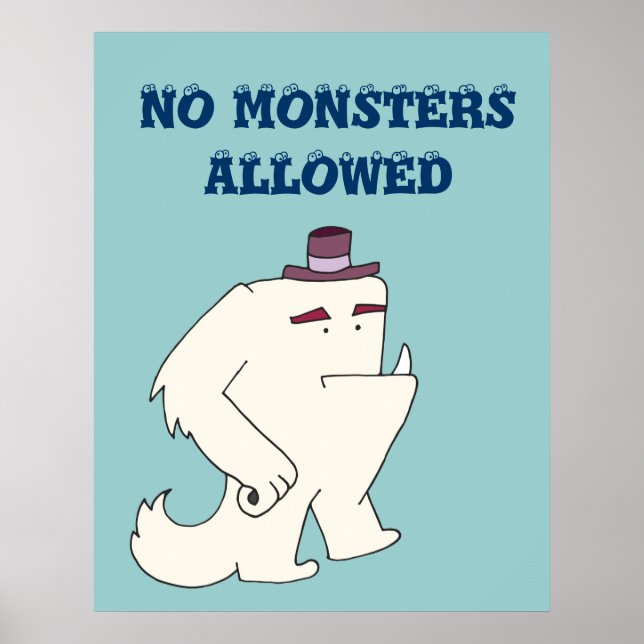 Poster Aucun monstres autorisé (Devant)