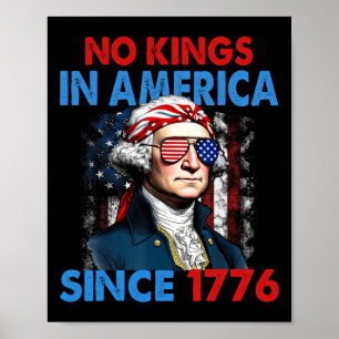 Poster Aucun Rois En Amérique Depuis 1776 Drapeau Usa Enr