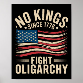 Poster Aucun Rois En Amérique Depuis 1776 Lutter Contre L