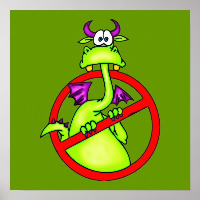 Poster Aucun symbole autorisé pour dragons (Devant)