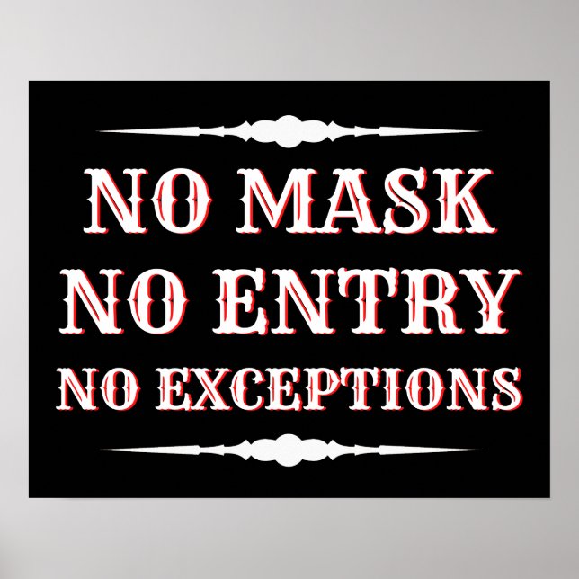 Poster Aucune entrée de masque (Devant)