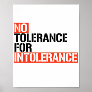 Poster Aucune tolérance pour l'intolérance