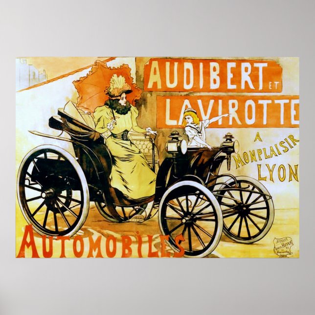 Poster Audibert et Lavirotte Automobiles. (Devant)