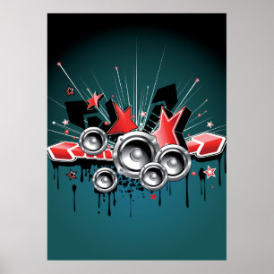 Poster Audio haut-parleurs musicaux