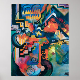 Poster Auguste Macke - Hommage à Bach Art Moderne Abstrai