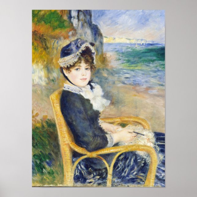 Poster Auguste Renoir By The Seashore Woman Portrait (Devant)
