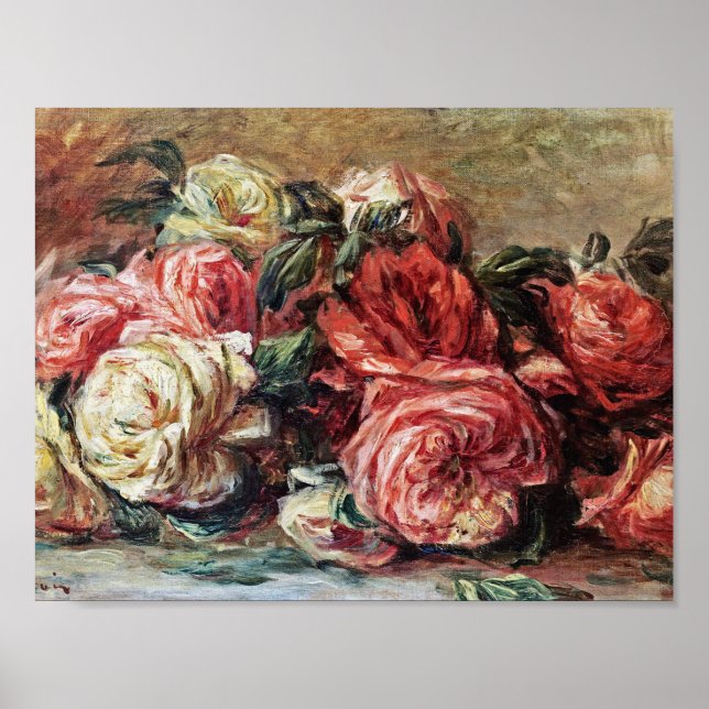 Poster Auguste Renoir - Roses abandonnés (Devant)