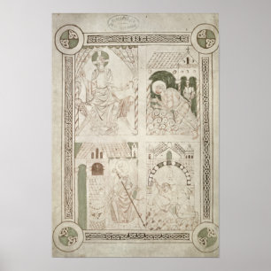 Poster Augustin aux pieds du Christ & Scribe