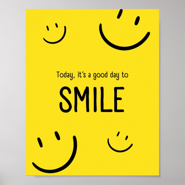 Poster Aujourd'hui est un bon jour pour sourire Inspirati (Devant)