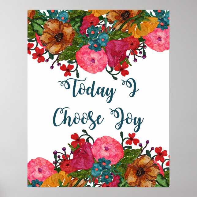 Poster Aujourd'hui, je choisis Joy | Art floral (Devant)