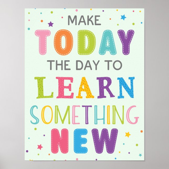 Poster Aujourd'Hui Pour Apprendre Quelque Chose L'Esprit  (Devant)
