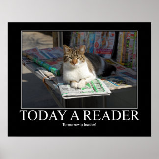 Poster Aujourd'hui, un lecteur Cat Artwork