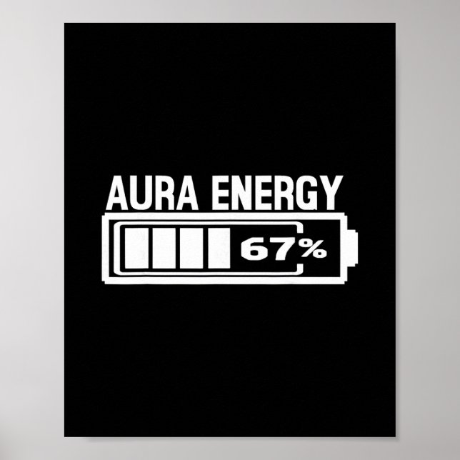 Poster Aura Energy 67 Funny Six Seven Meme Gen Alpha Slan (Devant)