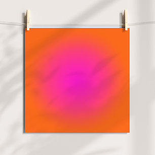 Poster Aura Ombre Orange Clair et Rose Magenta Chaud