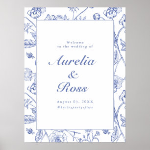 Poster AURELIA Chinoiserie Blue Victorian Floral Mariage