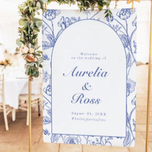 Poster AURELIA Chinoiserie Blue Victorian Floral Mariage