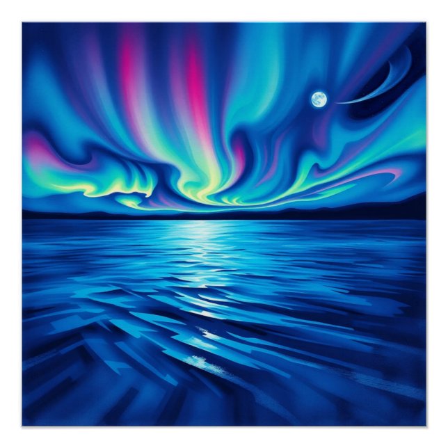 Poster aurora borealis (Devant)
