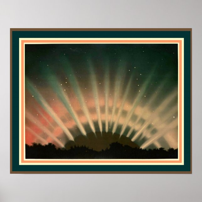 Poster Aurora Borealis de Trouvelot 16 x 20 (Devant)