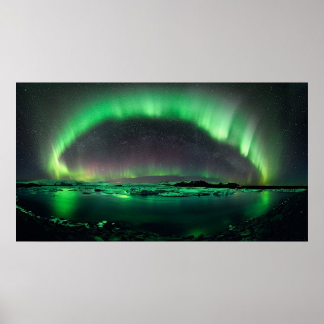 Poster aurora borealis éclairage du nord atmosphère affic (Devant)